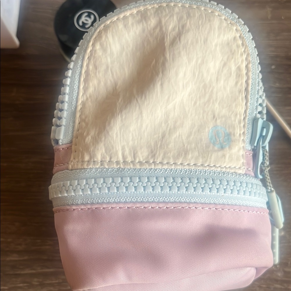 Lululemon City Adventurer NANO backpack Pink peony, powder blue, and white